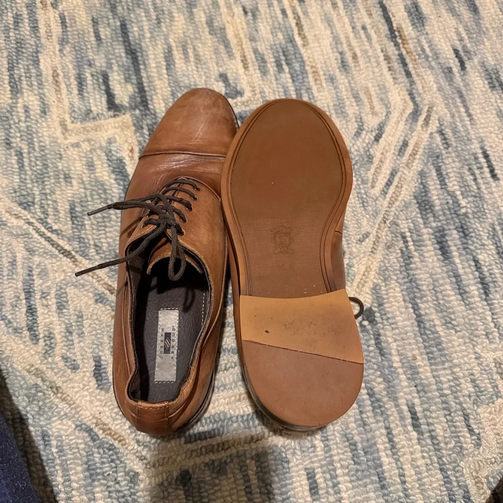 Joseph Abboud Distressed Tan Leather Dress Shoes Mens Size 10.5